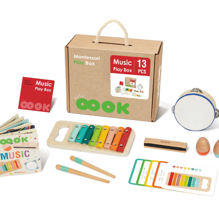 Montessori Educational Musik Play Box. Ausgewählte Instrumente damit Kinder ihre musikalischen Fähigkeiten entdecken