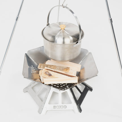 BOXIO FIRE BUNDLE I Feuerschale mit Grill in Eurobox