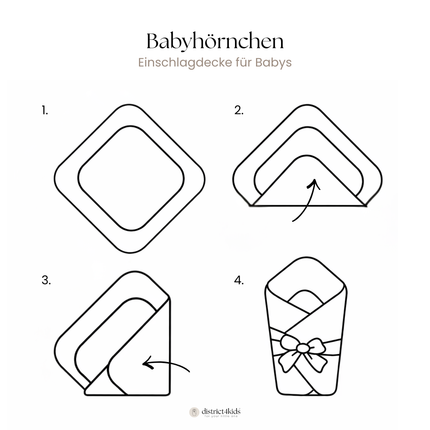 Babyhörnchen Musselin mit Schleife – Puckdecke & Einschlagdecke Muster Teddybär