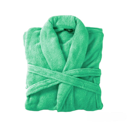 Bademantel flauschig » Saunamantel in Teddy-Plüsch Qualität » leichter/dünner Morgenmantel 100 cm lang » unisex