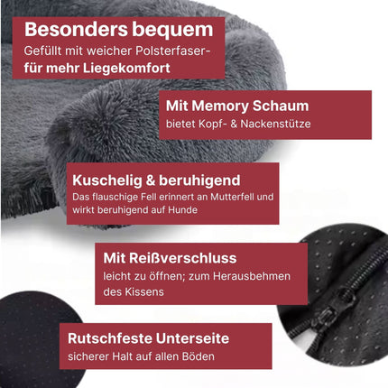 Hundebett "Balu" kuschelig weiche & waschbare Auflage – mit hohem Rand für Auto & Sofa