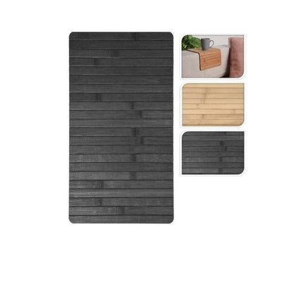 Sofatablett flexibel Bambustablett Bambus Natur anthrazit Armlehnen Schoner