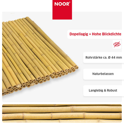 Bambusmatte DELUXE - Besonders stabiler Sichtschutz - Verschiedene Größen