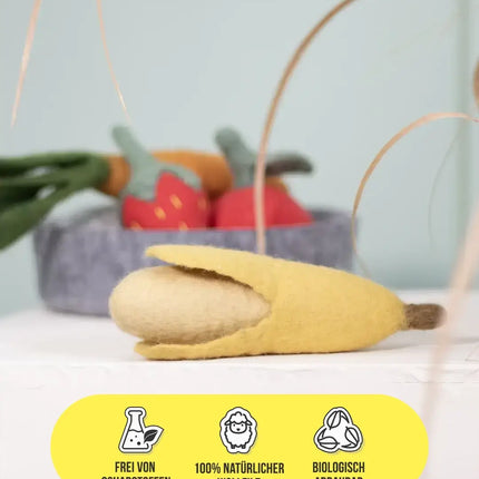 BUDDY. Hundespielzeug aus Wollfilz "Banane"