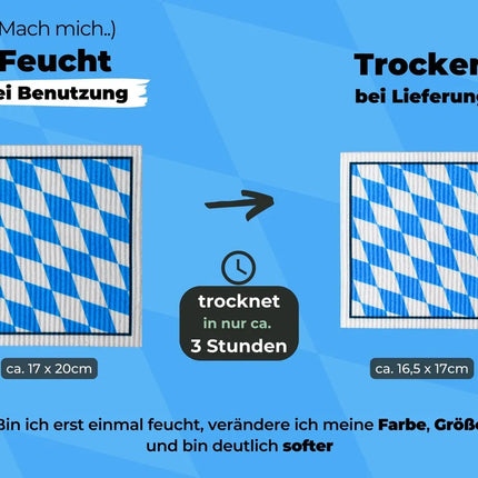 Bayern Souvenir Spültücher bedruckt (5x) - Bayrische Flagge