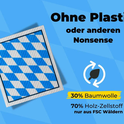 Bayern Souvenir Spültücher bedruckt (5x) - Bayrische Flagge