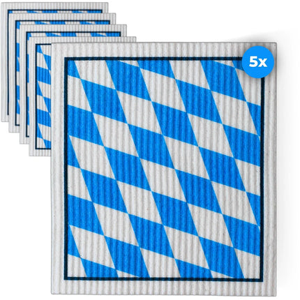 Bayern Souvenir Spültücher bedruckt (5x) - Bayrische Flagge