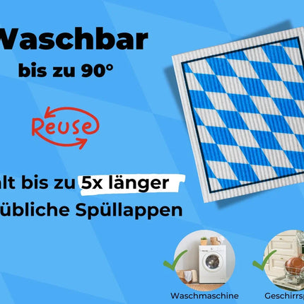 Bayern Souvenir Spültücher bedruckt (5x) - Bayrische Flagge