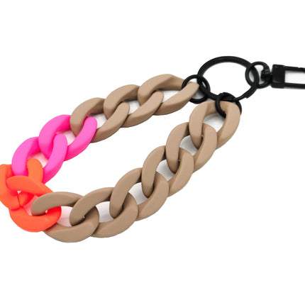 Schlüsselanhänger mit Karabiner "RUBBER EDITION" Beige Mix