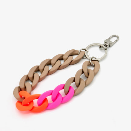 Schlüsselanhänger mit Karabiner "RUBBER EDITION" Beige Mix