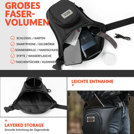 Beintasche Motorrad Hüfttasche Oberschenkeltasche Wasserdicht