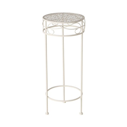 Hoher Beistelltisch weiß Metall Telefontisch Pflanzentisch Blumenständer Tisch