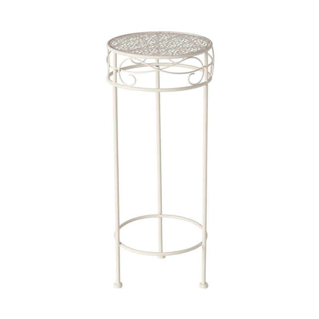 Hoher Beistelltisch weiß Metall Telefontisch Pflanzentisch Blumenständer Tisch