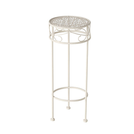 Hoher Beistelltisch weiß Metall Telefontisch Pflanzentisch Blumenständer Tisch