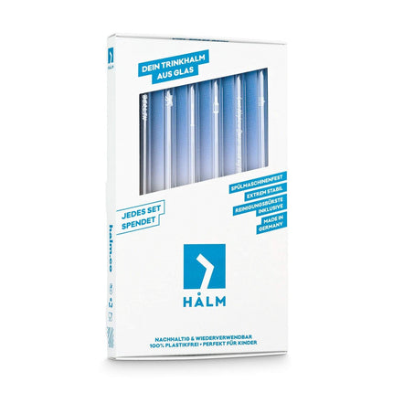 Berlin Edition 6x Glasstrohhalme mit gravierten Motiven - 15cm, 20cm, 23cm