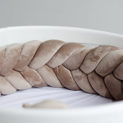 Bettschlange geflochten Fischgrätenoptik Velours – Premium Schutz & Komfort