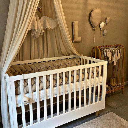 Bettschlange geflochten Fischgrätenoptik Velours – Premium Schutz & Komfort