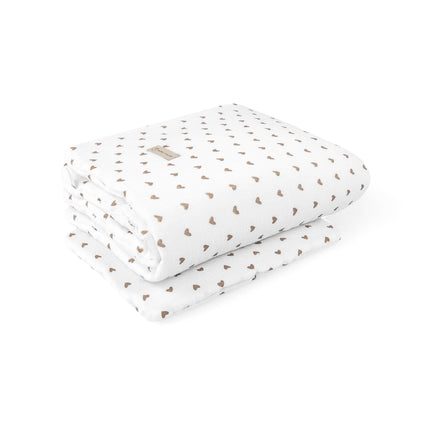 Bettwäsche gebrauchsfertig Musselin Herzen braun – Weich & Atmungsaktiv