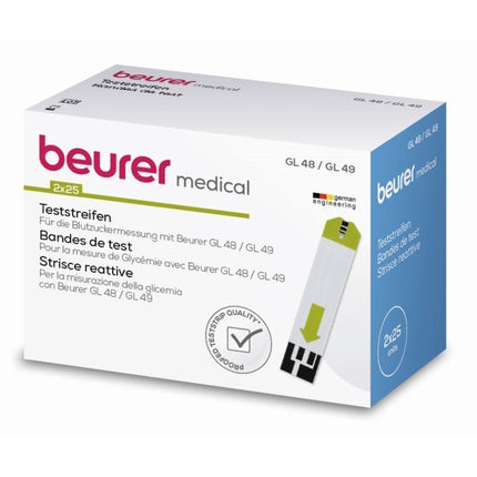 Beurer Teststreifen für GL 48/49 - 50 Stück | Packung (50 Stück)