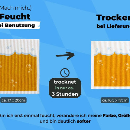 Bier Spültücher bedruckt (5x) als nette Geschenkidee