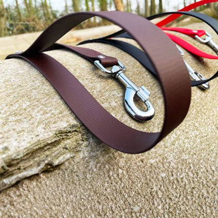 Premium Hundeleine UM'S ECK aus BioThane®/POP - Band - mit Edelstahlkomponenten - 1,5 m