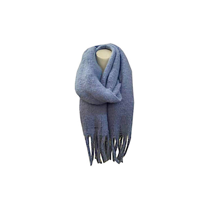Winter Damen Schal » Winterschal Dread Style einfarbig » Fransenschal 180 x 50 cm » warmer Damenschal mit dicken Fransen » Hohes Volumen