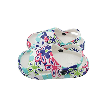 Kinder Badelatschen mit Blumenmuster » günstige Kinderschuhe "Clou Shoes" » Badeschlappen, Schuhe & Slipper » offene Sandalen mit Riemen und Cut-Outs
