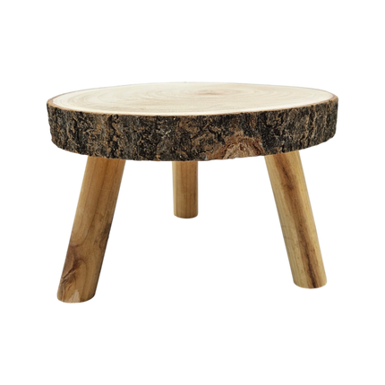 Baumscheibe auf Füßen Kerzentablett natur Baumrinde rund 20-26 cm Pflanzenständer