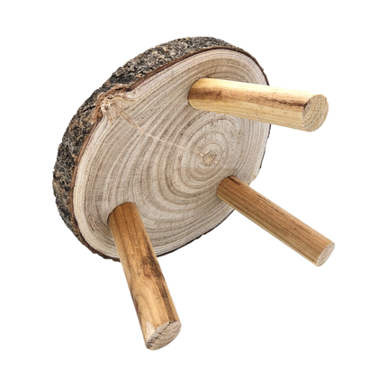 Baumscheibe auf Füßen Kerzentablett natur Baumrinde rund 20-26 cm Pflanzenständer