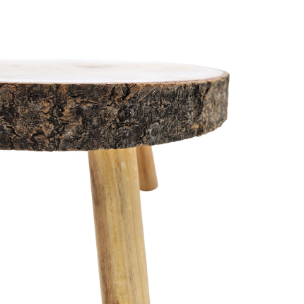 Baumscheibe auf Füßen Kerzentablett natur Baumrinde rund 20-26 cm Pflanzenständer