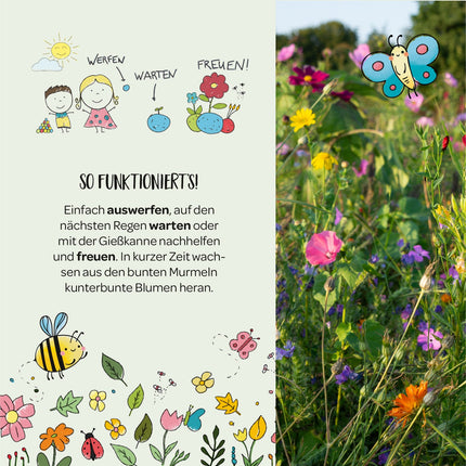 10x5 Blumenmurmeln im Tütchen "Osterhase"