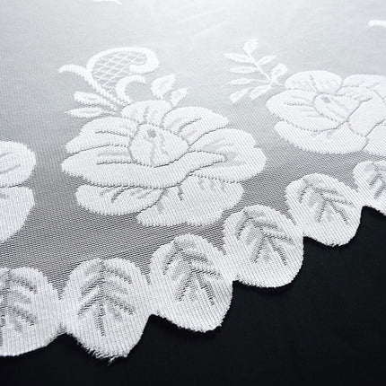 Bogenstore Gardine Jacquard »Rosendahl«, Blumenmuster Weiß Kräuselband Universalband Faltenband Store 13140
