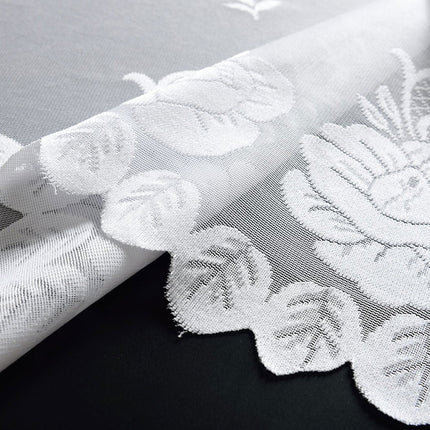 Bogenstore Gardine Jacquard »Rosendahl«, Blumenmuster Weiß Kräuselband Universalband Faltenband Store 13140