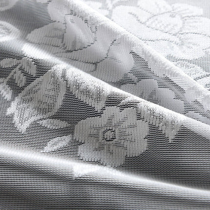Bogenstore Gardine Jacquard »Rosendahl«, Blumenmuster Weiß Kräuselband Universalband Faltenband Store 13140