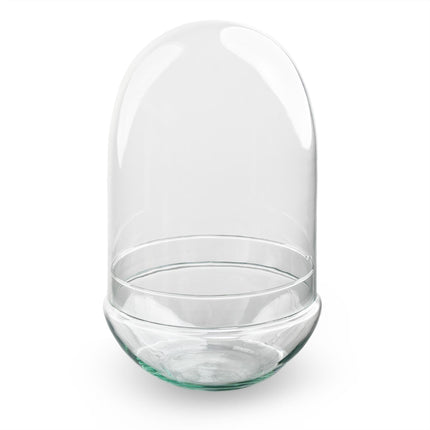 Flaschengarten Terrarium Ei XL Rundes Kuppelterrarium aus recyceltem Gla Ø17,5cm ↕30cm – pflegeleichter Flaschengarten im Glas, Pflanzen