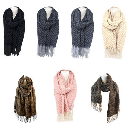 Winter Damen Schal Soft Cashmera » Winterschal Boutique Blume » Damenschal » Fransenschal 180 x 65 cm