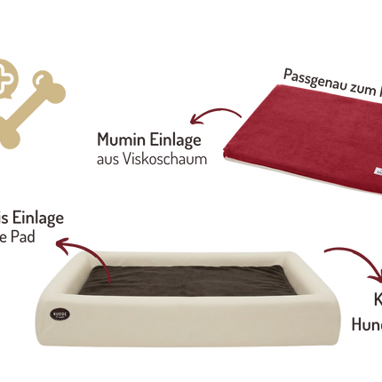 Orthopädisch-Plus Bundle | KUDDE Hundebett + Mumin Einlage Alltid