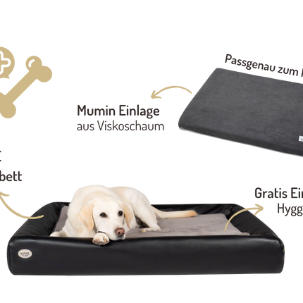 Orthopädisch-Plus Bundle | KUDDE Hundebett + Mumin Einlage Alltid