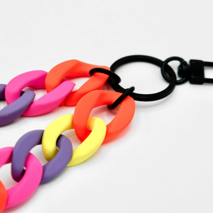 Schlüsselanhänger mit Karabiner "RUBBER EDITION" Neon Bunt