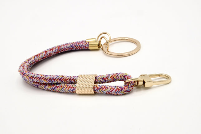 Schlüsselanhänger aus Seil mit Karabiner Bunt