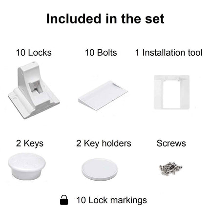 Magnetisches Schrankschloss Kindersicherung 10+2 Baby Sicherheit Schranksicherung