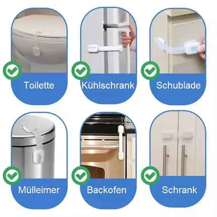 8x Kindersicherung Schrankschloss Schubladensicherung Baby Kinder Schutz 8 Stück