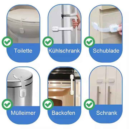 8x Kindersicherung Schrankschloss Schubladensicherung Baby Kinder Schutz 8 Stück