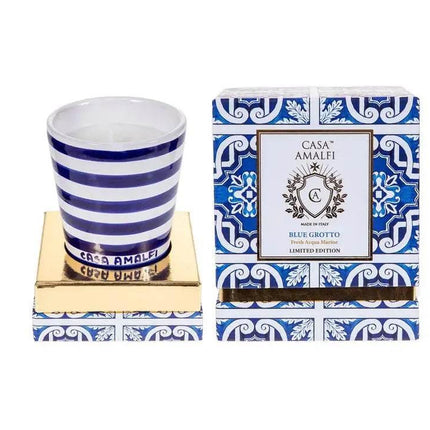 CASA AMALFI BLUE GROTTO HAND PAINTED CANDLE - Fresh Acqua Marine