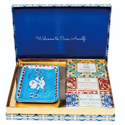 CASA AMALFI BLUE MAIOLICA 3 SOAP GIFT SET