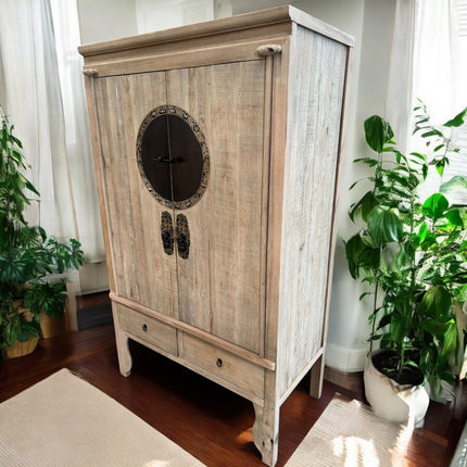 Vintage Asia Chinesischer Schrank Hochzeitsschrank Natur - Art. A502/natural
