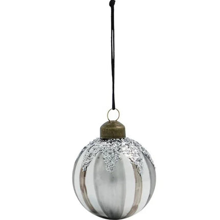 Weihnachtskugel Star grau