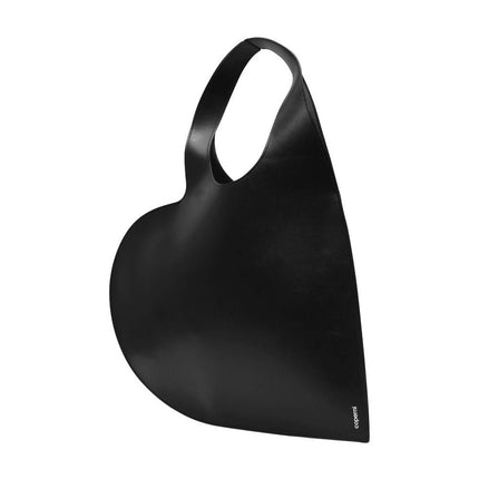 Heart Tote Bag in Black Leather