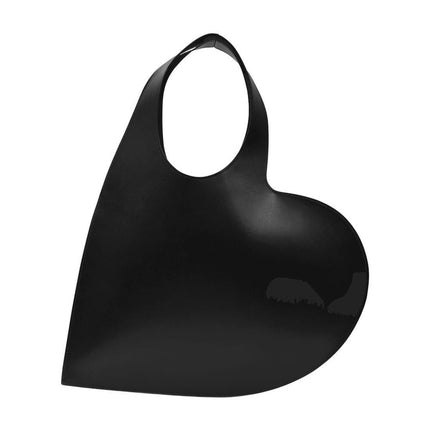 Heart Tote Bag in Black Leather