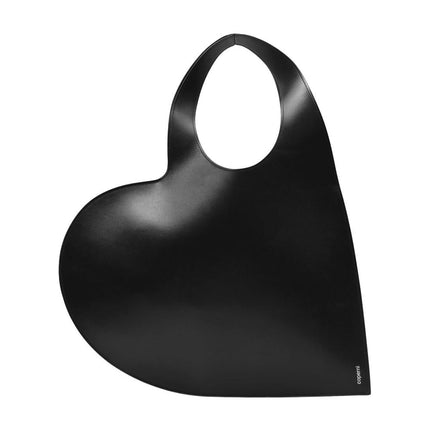 Heart Tote Bag in Black Leather